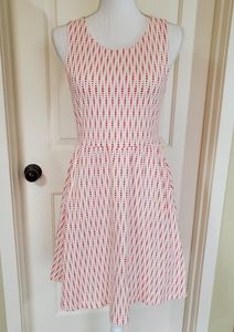 White and Red Skater Dress